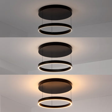 Jense 23.75" Minimalist Modern Metal Adjustable Dimmable Ring LED Pendant - JONATHAN Y
